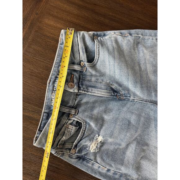 American Eagle Jeans Womens 000 Regular Blue Stretch Distressed High Rise Denim - Picture 6 of 7